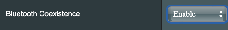 Bluetooth coexistence option on Asus router 