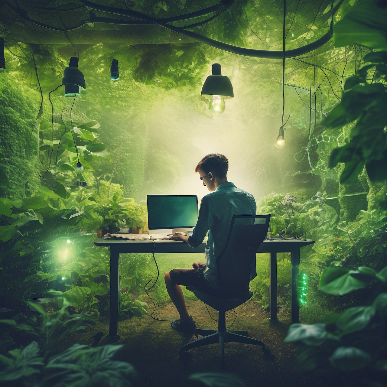 Person working in nature