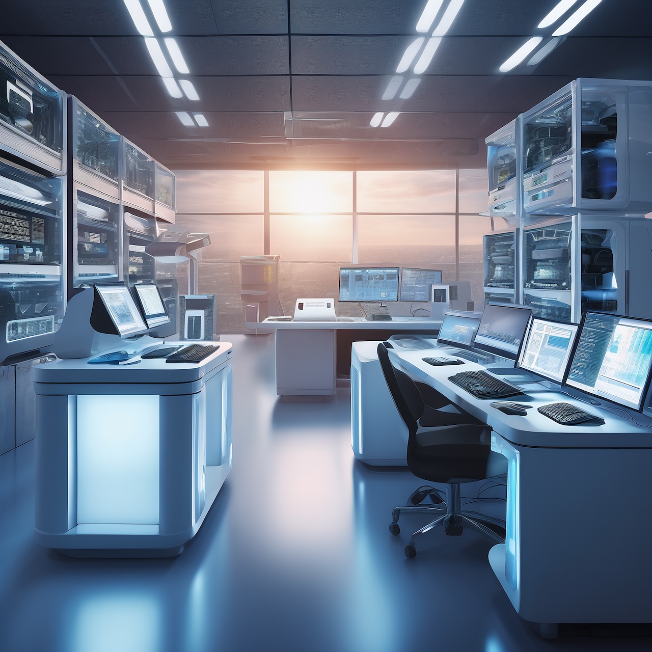 Futuristic workspace