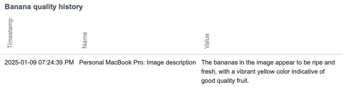 Banana quality history