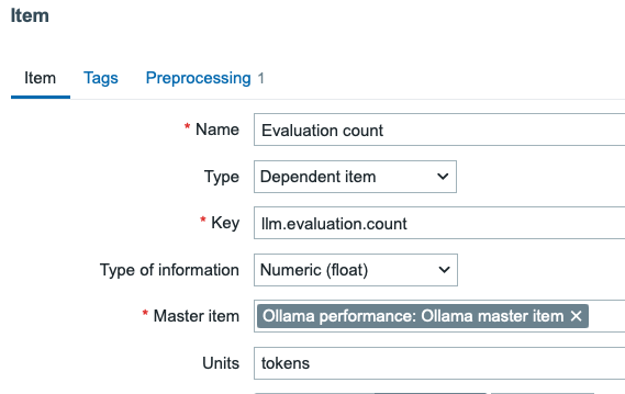 Evaluation count item